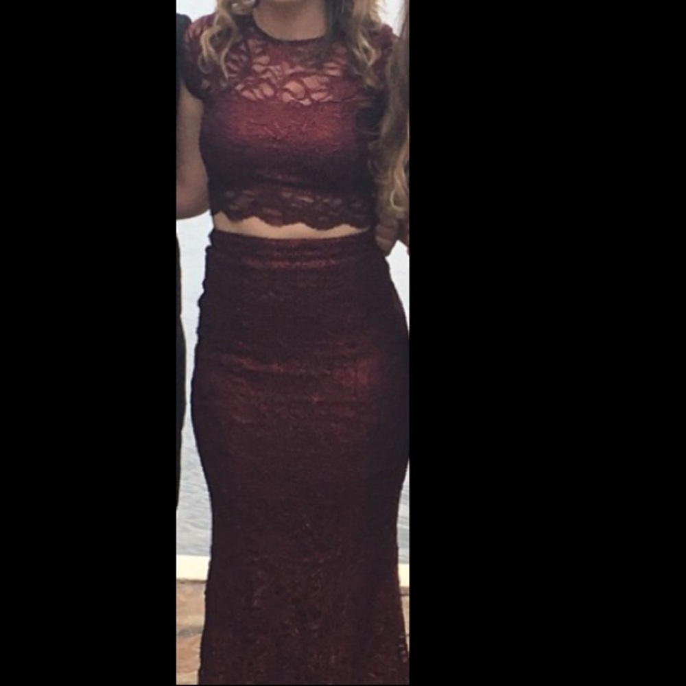 two piece prom dress